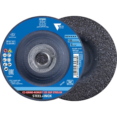 Pferd Grinding Disc, 5 in Dia, Victograin, CC-GRIND-ROBUST 61155